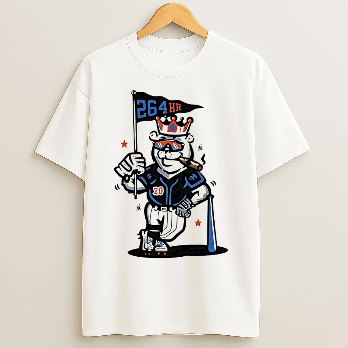 Classic Polar Bear Pete Alonso Cigar 264hr Home Run King Of Queens T Shirts