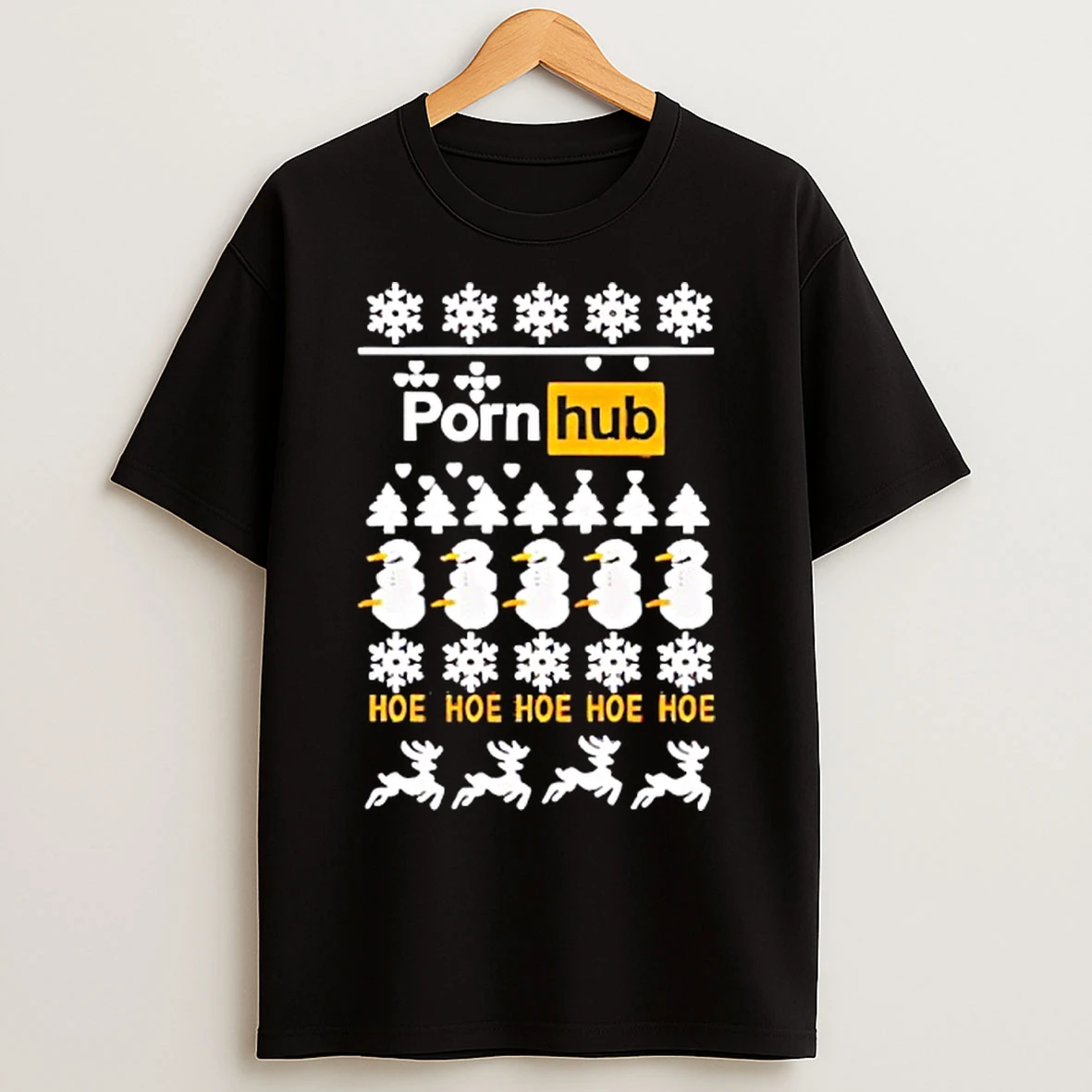 Classic Porn Hub Hoe Hoe Hoe Ugly Christmas T Shirts