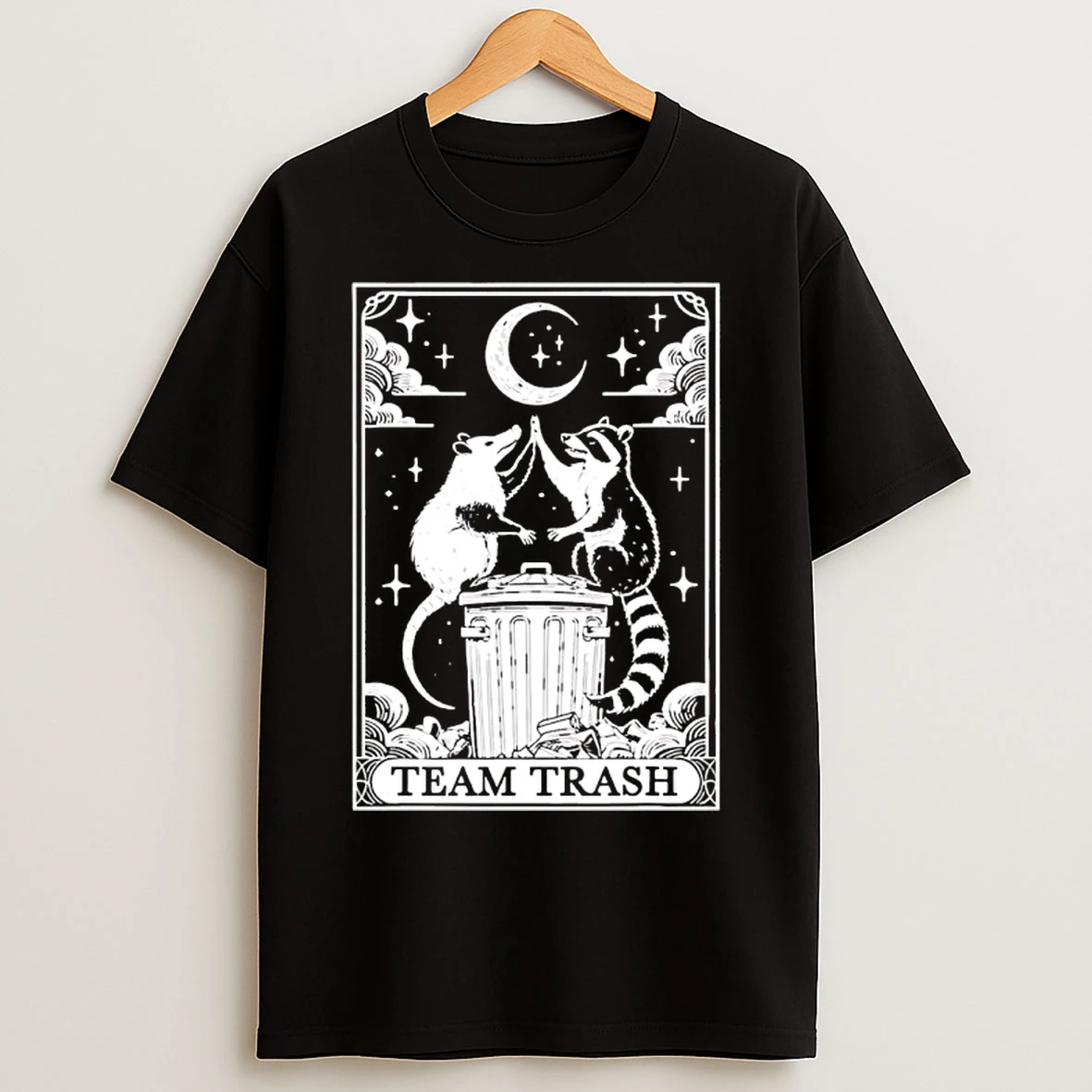 Classic Possum And Raccoon Team Trash Tarot Card T Shirts