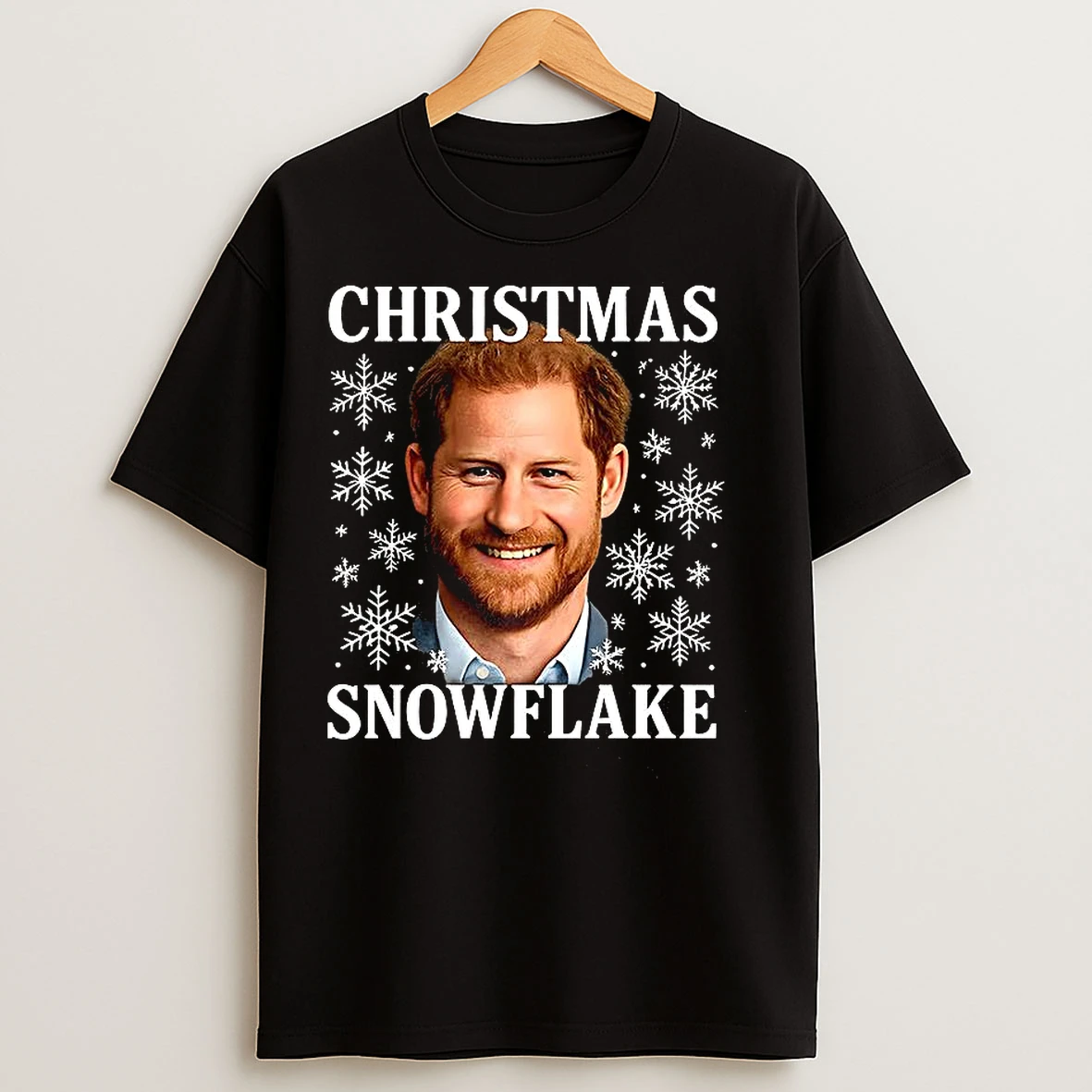 Classic Prince Harry Smile Christmas Snowflake T Shirts