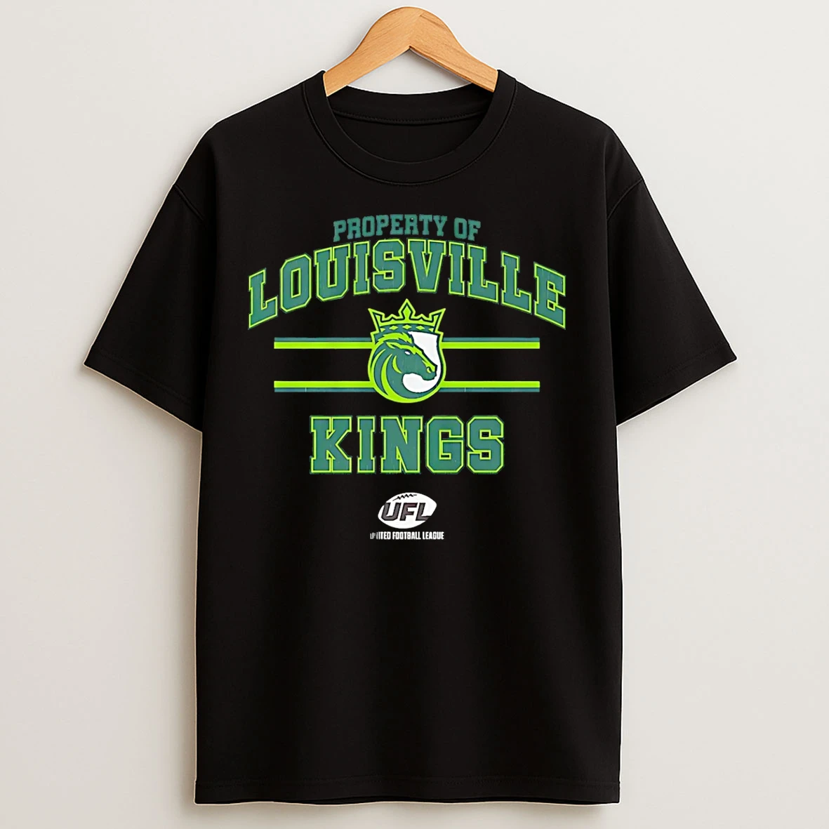 Classic Property Of Louisville Kings Ufl Logo T Shirts