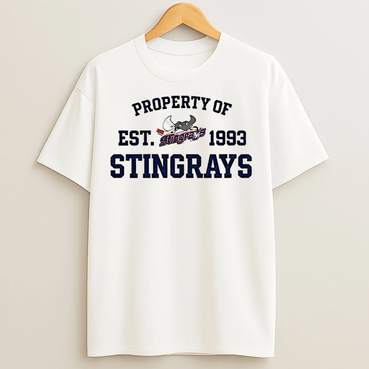 Classic Property Of Stingrays Est 1993 Logo Vintage T Shirts