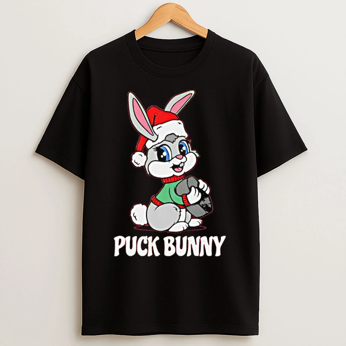 Classic Puck Bunny Santa Hat T Shirts
