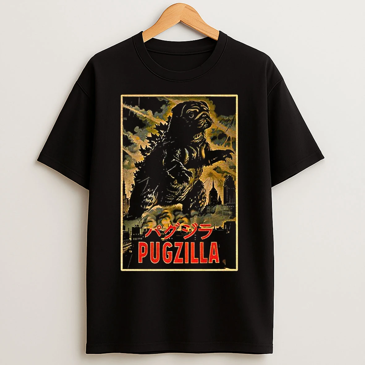 Classic Pugzilla Retro Japanese Movie T Shirts