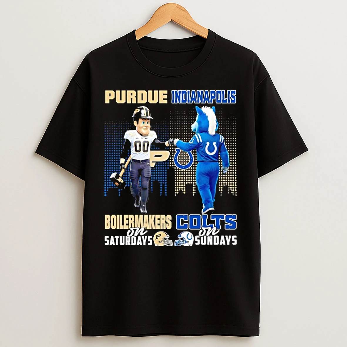 Classic Purdue Boilermakers On Saturdays X Indianapolis Colts On Sundays Mascot T Shirts
