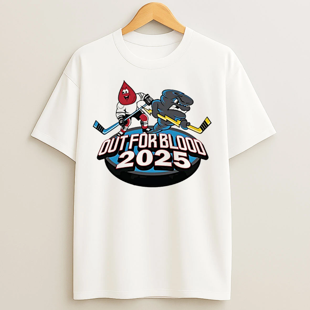 Classic Quad City Storm Hockey Out For Blood 2025 Mascot T Shirts