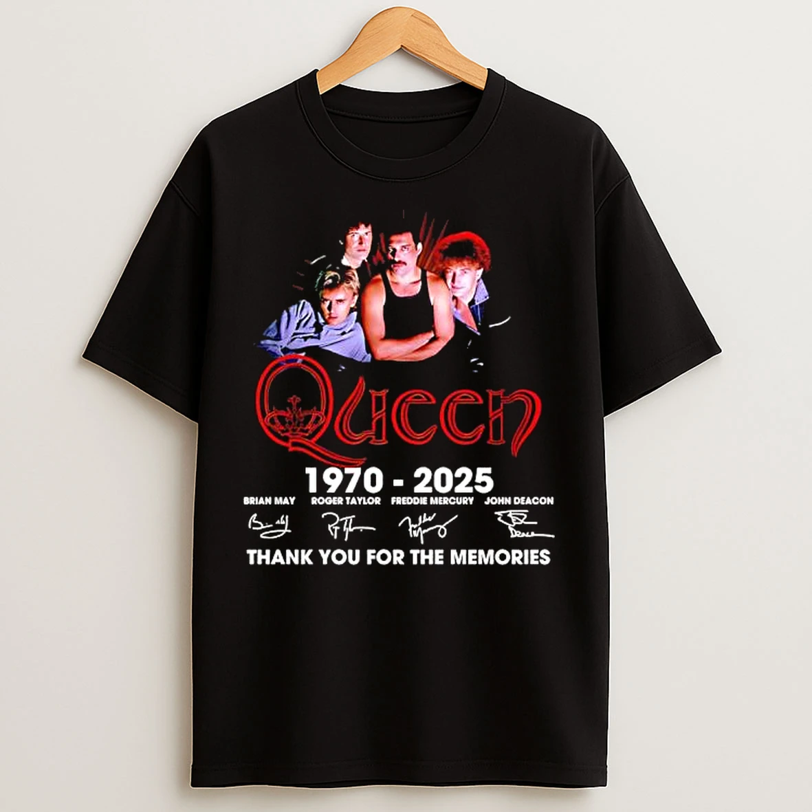 Classic Queen 1970 2025 Signatures Thank You For The Memories T Shirts