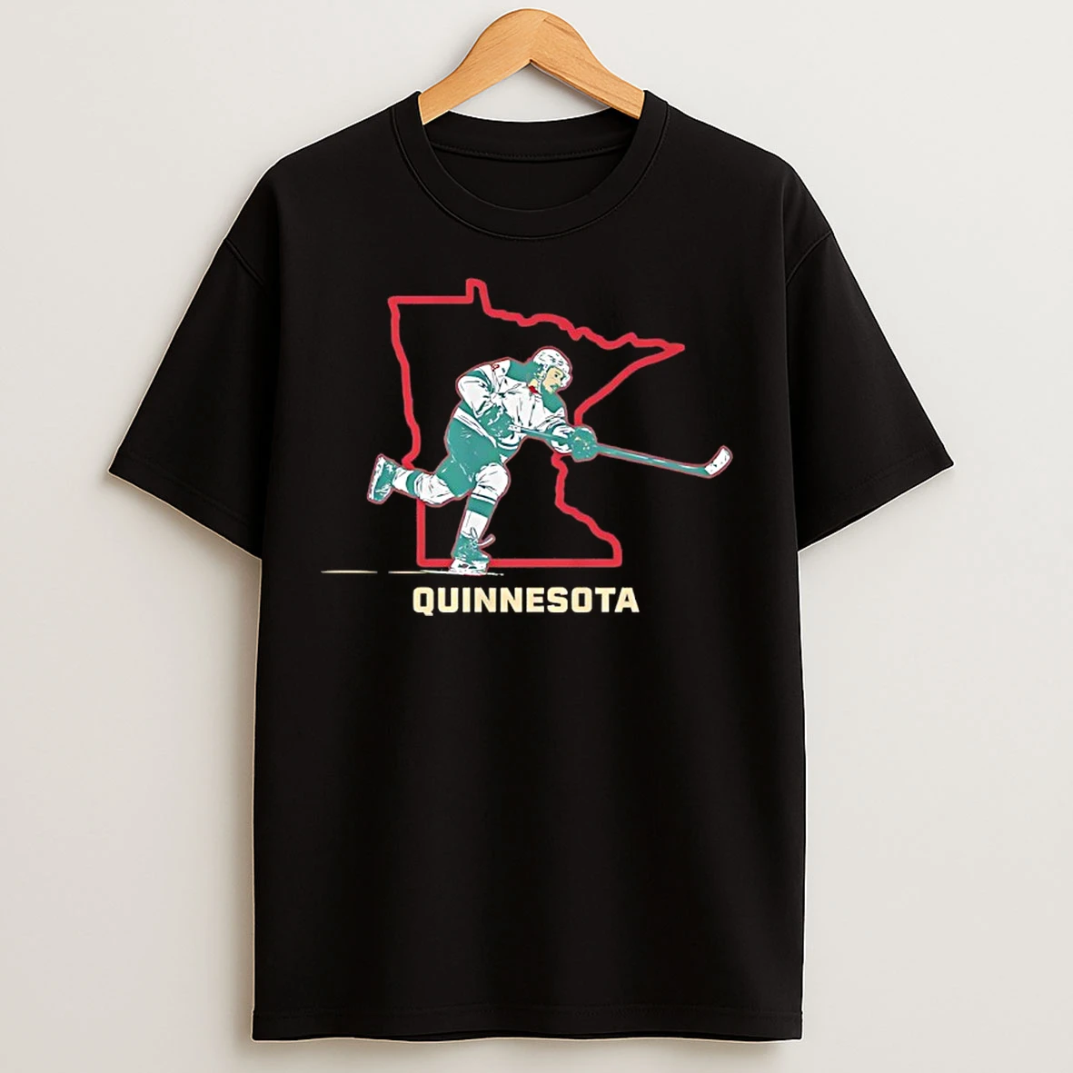 Classic Quinn Hughes Minnesota Wild Hockey State Pose T Shirts
