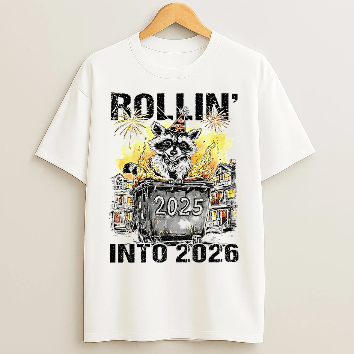 Classic Raccoon Feral Girl Rollin Into 2026 T Shirts