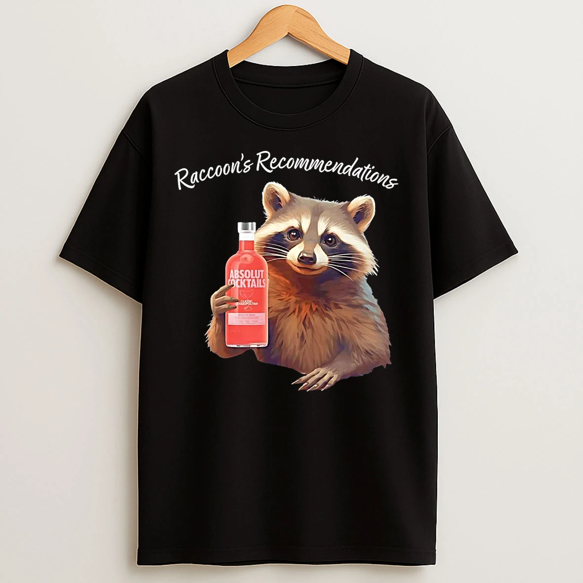 Classic Raccoon Recommendations Absolut Cocktails T Shirts