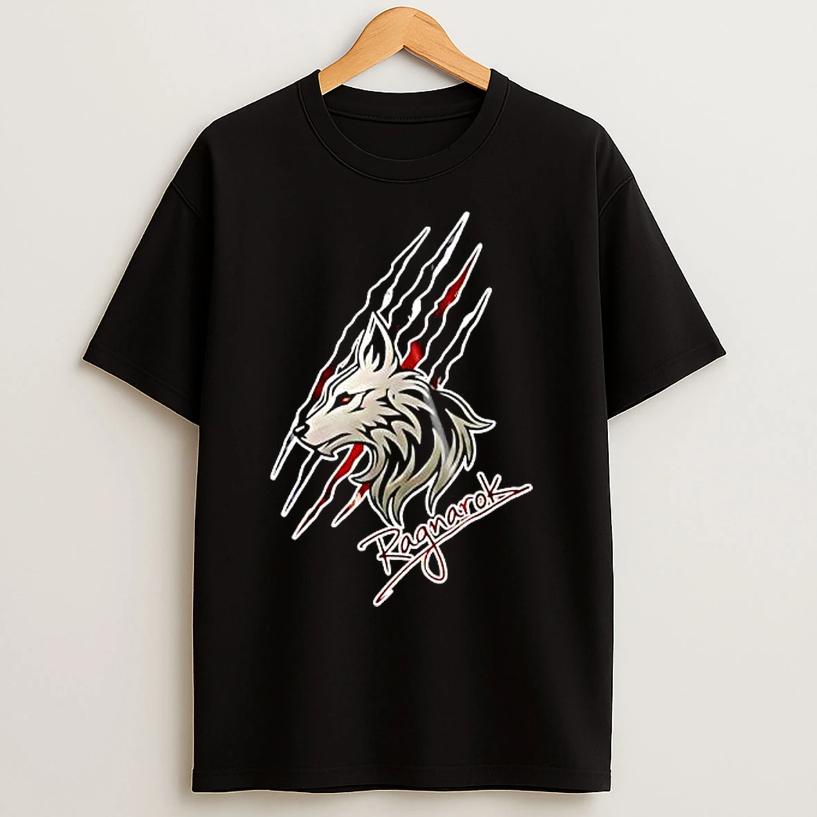 Classic Ragnarok Wolf Design Stylish T Shirts