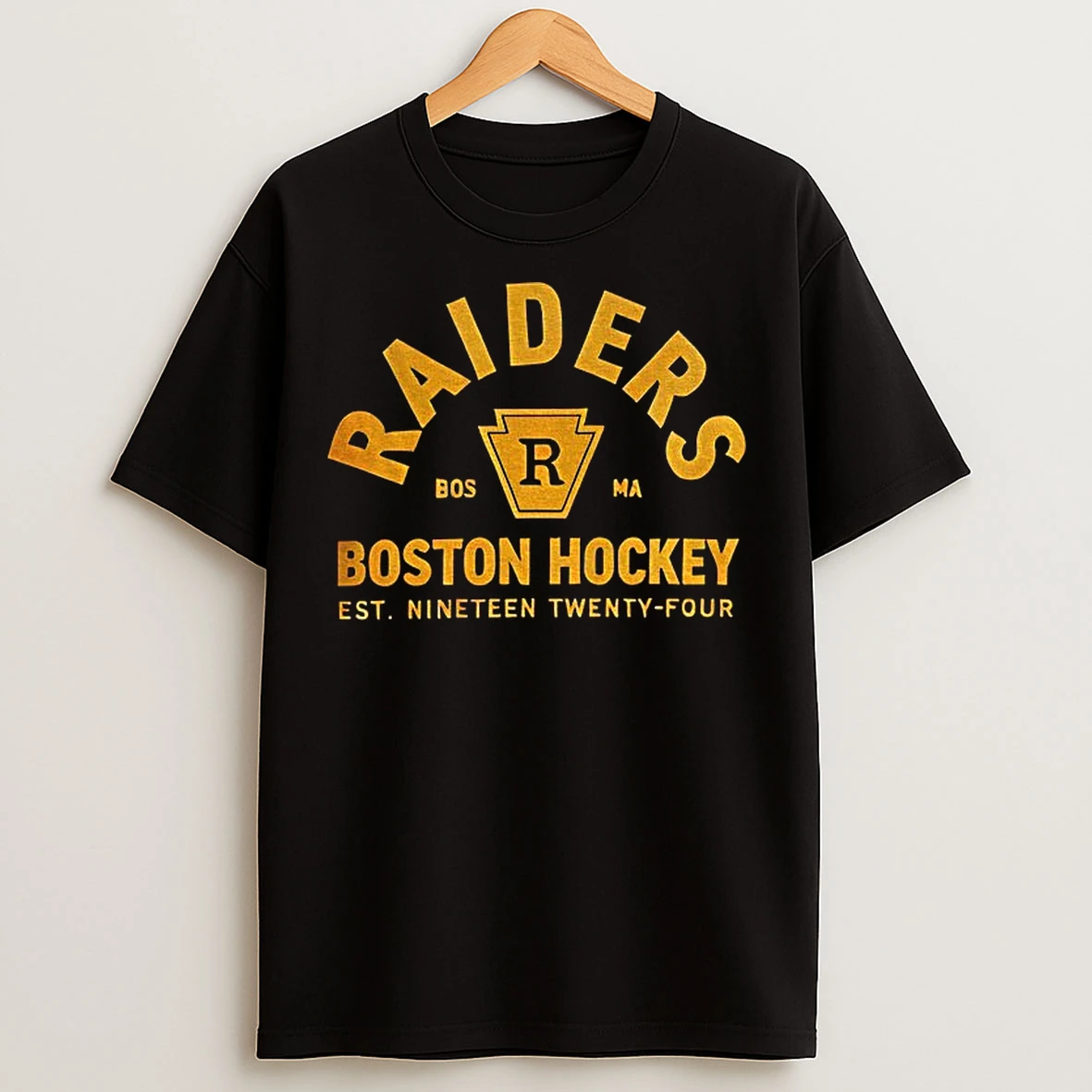 Classic Raiders Bos Ma Boston Hockey Est Nineteen Twenty Four T Shirts