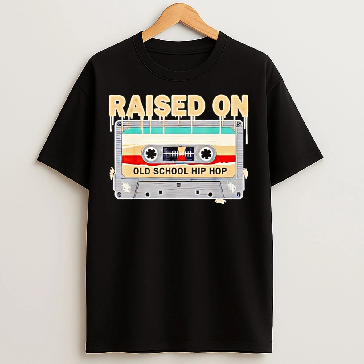 Classic Raised On Old School Hip Hop Vintage Retro Cassette Music T Shirts