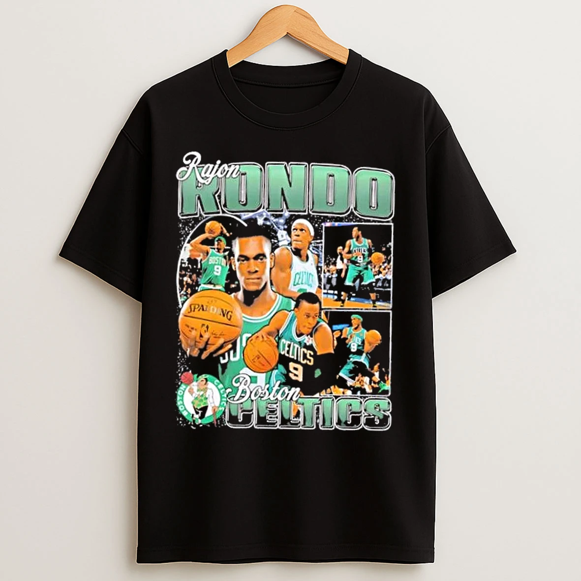 Classic Rajon Rondo Boston Celtics Basketball Vintage Graphic T Shirts
