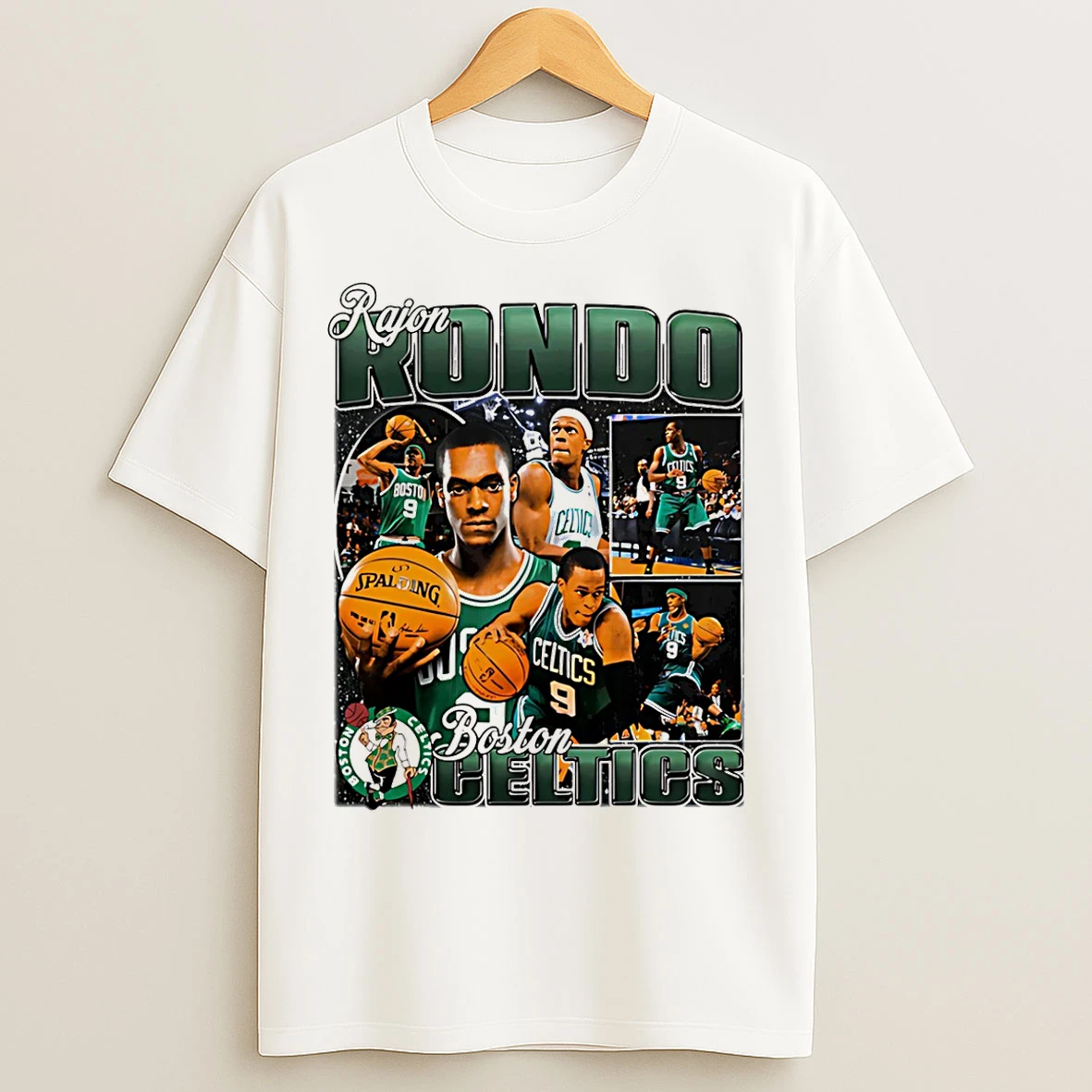 Classic Rajon Rondo Boston Celtics Player Collage T Shirts