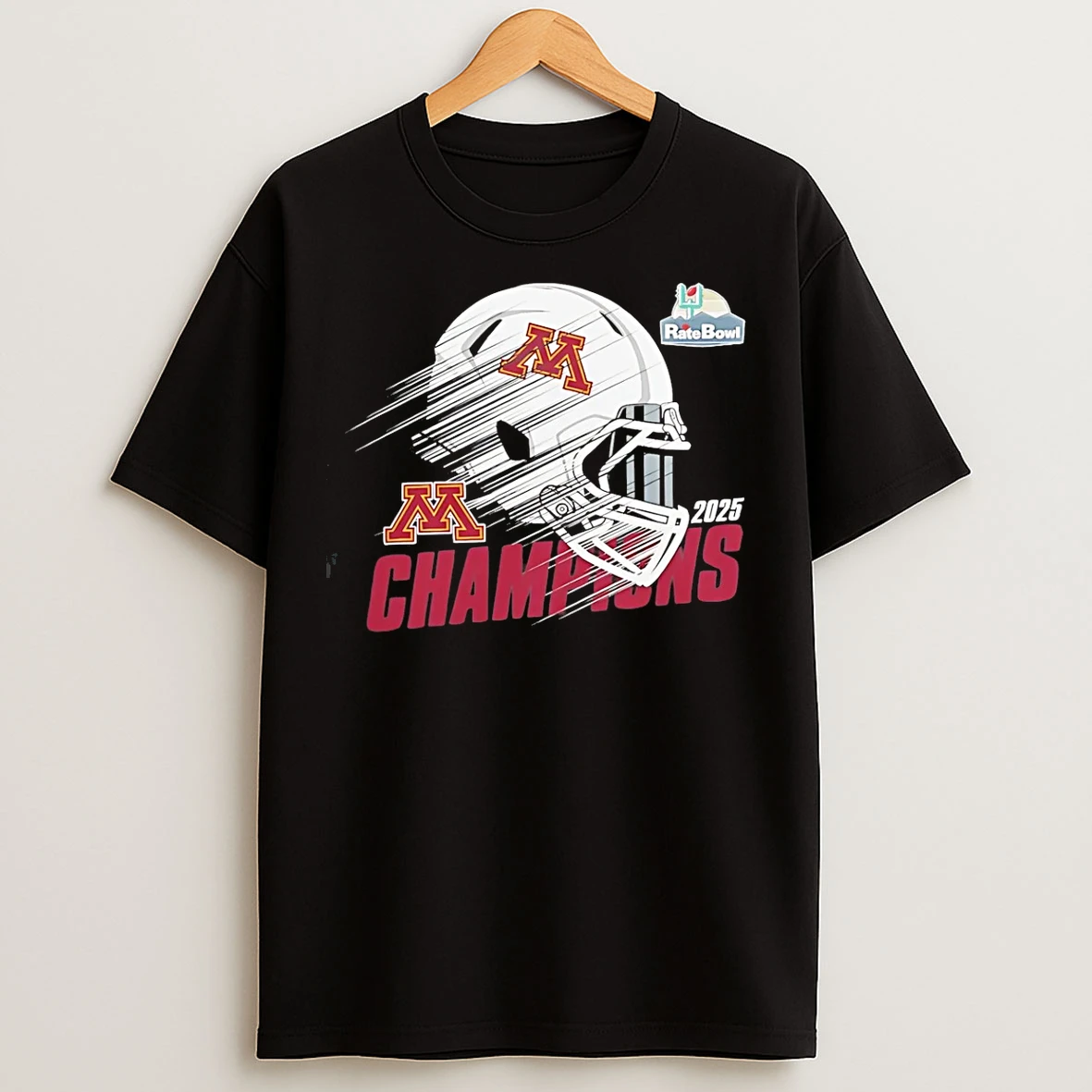 Classic Rate Bowl Champions 2025 Minnesota Golden Gophers Football T Shirts
