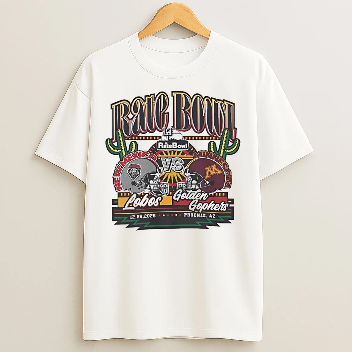 Classic Rate Bowl New Mexico Lobos Vs Minnesota Golden Gophers Party On Matchup T Shirts