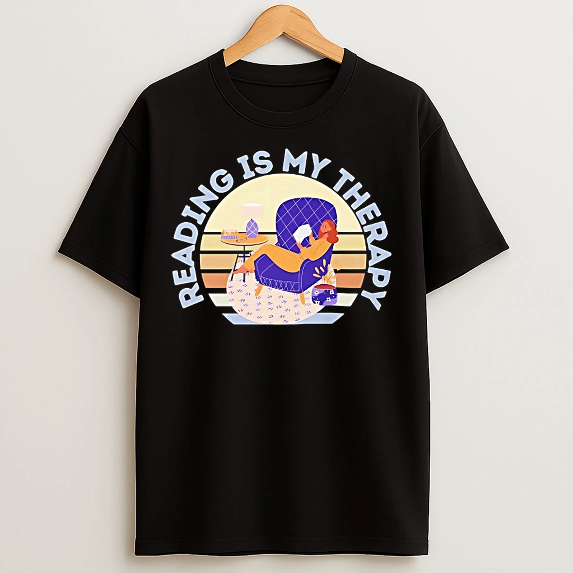 Classic Reading Is My Therapy Graphic T Shirts