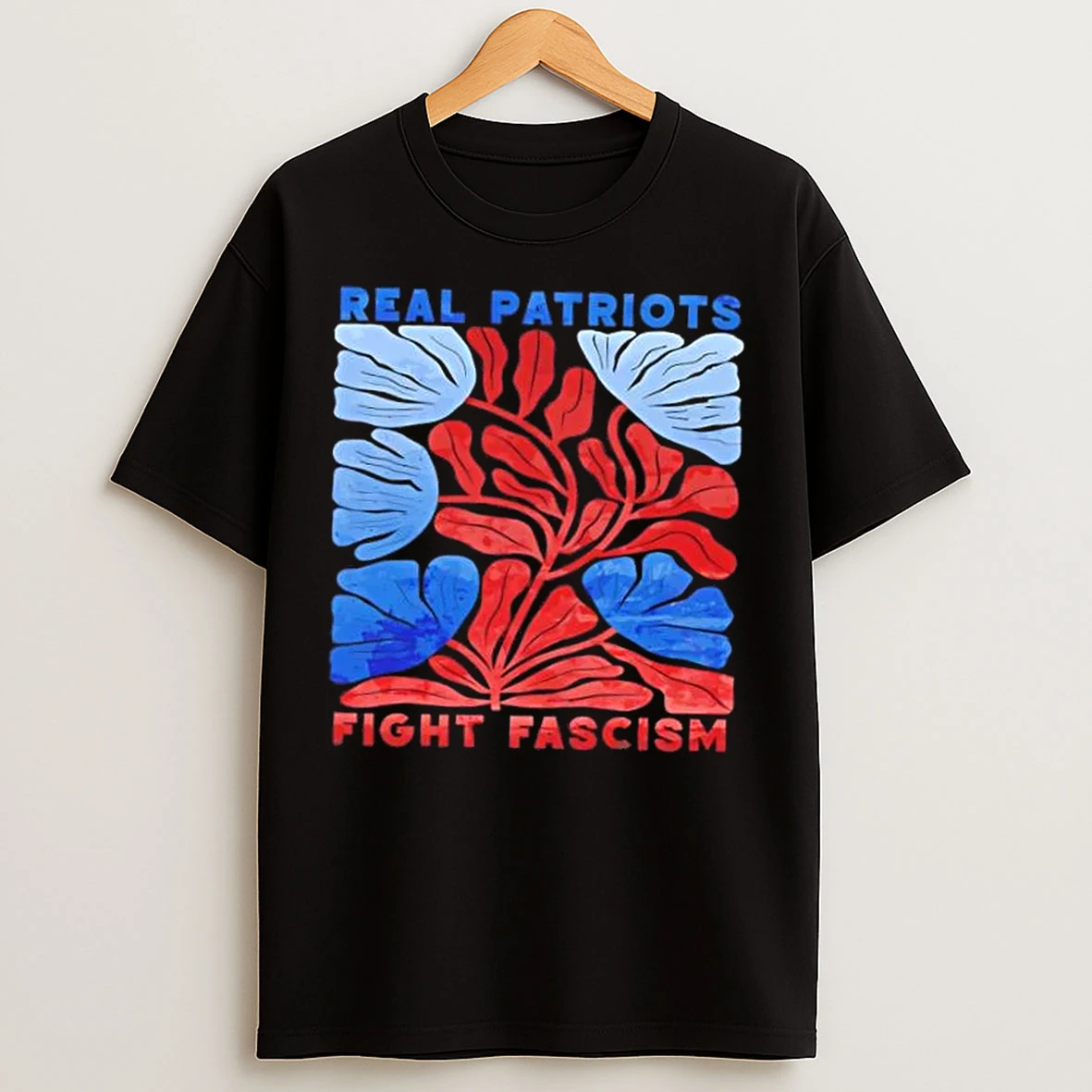 Classic Real Patriots Fight Fascism Floral T Shirts