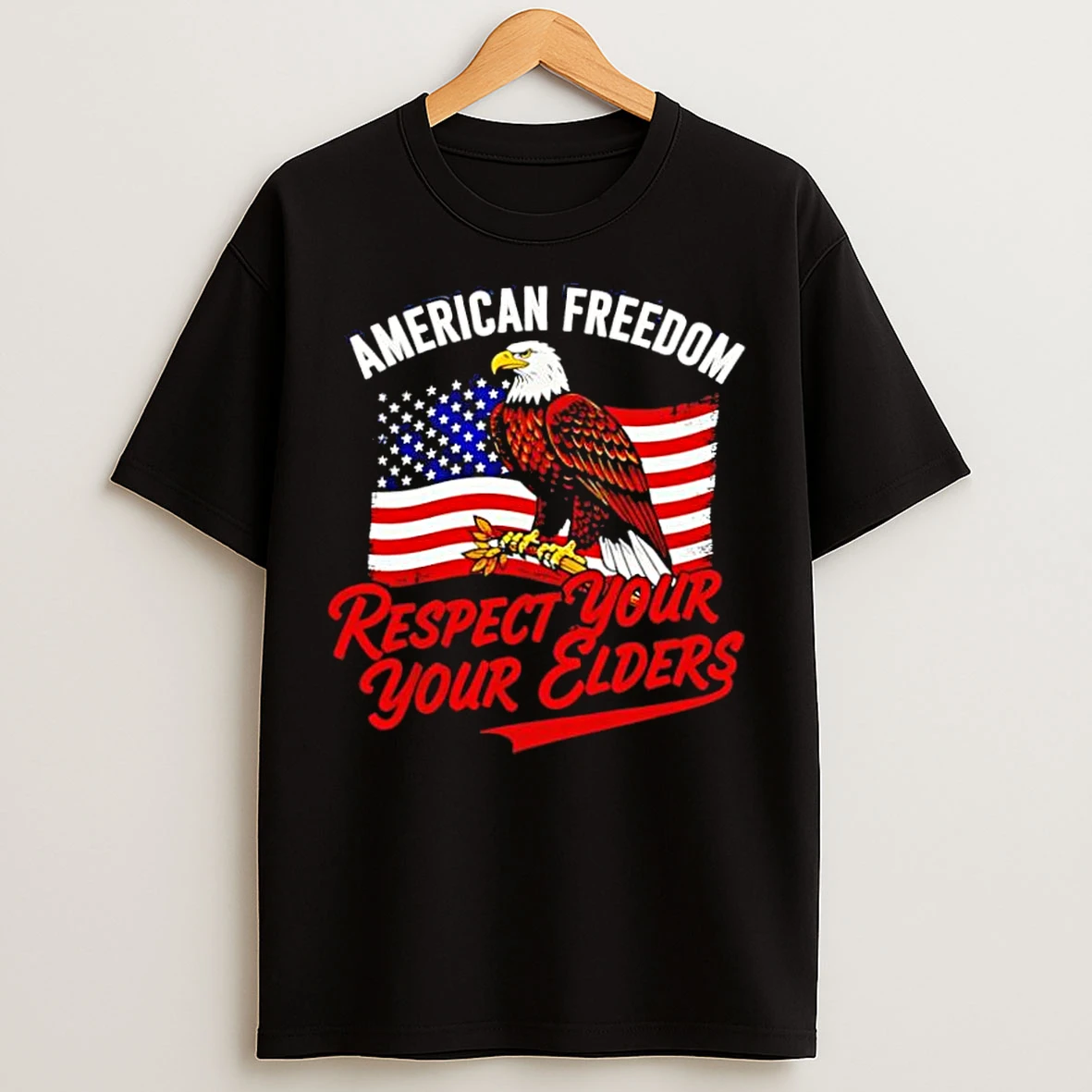 Classic Respect Your Elders American Freedom Patriotic Graphic T Shirts