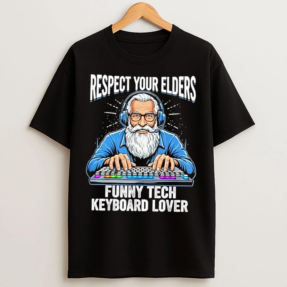 Classic Respect Your Elders Funny Tech Keyboard Lover T Shirts