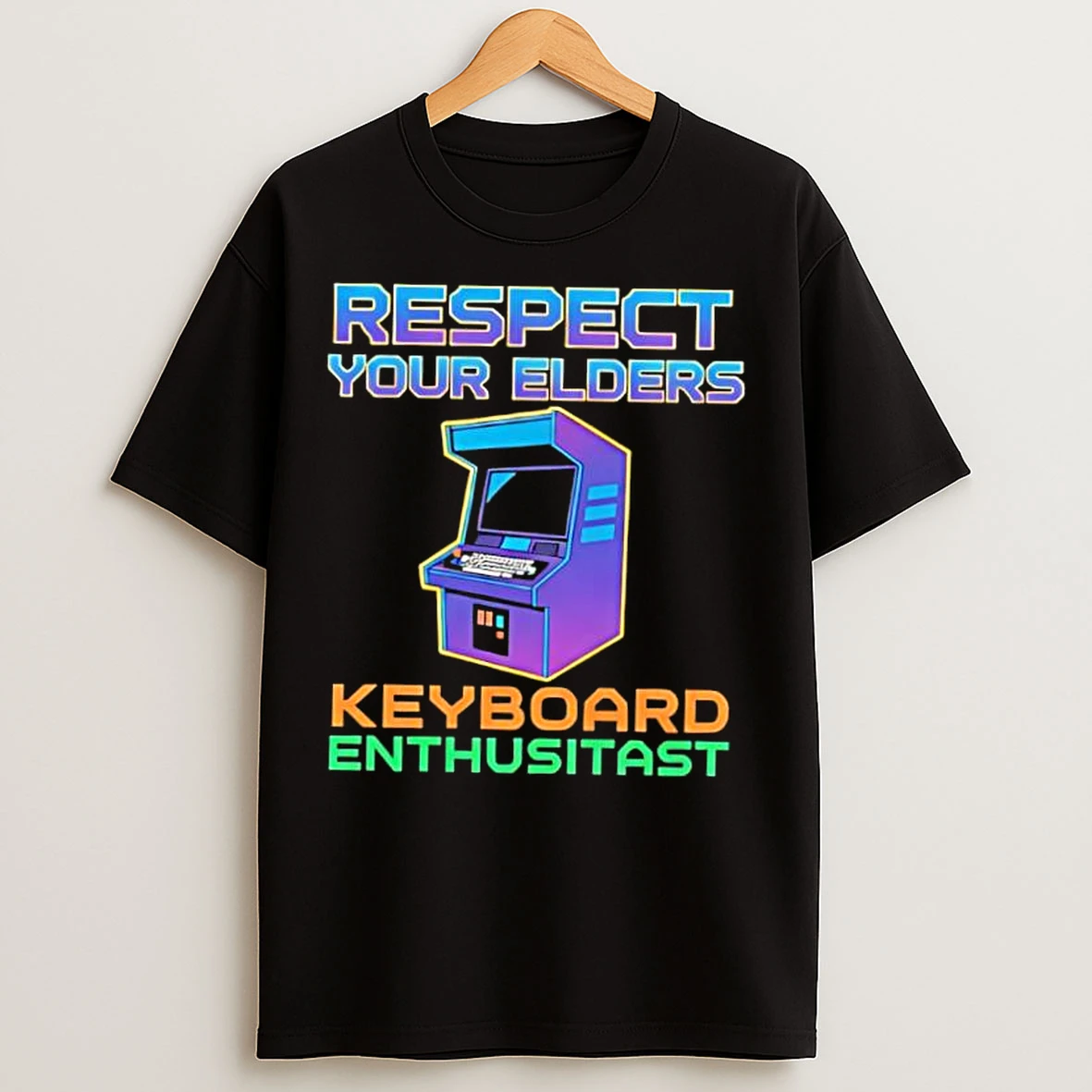 Classic Respect Your Elders Keyboard Enthusiast Retro Gaming T Shirts