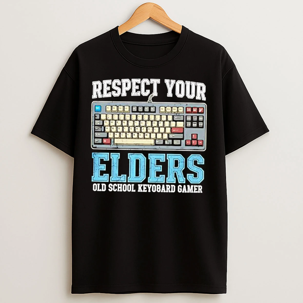 Classic Respect Your Elders Old School Keyboard Gamer Gift T Shirts