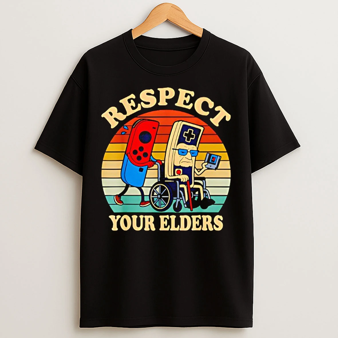 Classic Respect Your Elders Retro Gaming Funny Controller 80s T Shirts