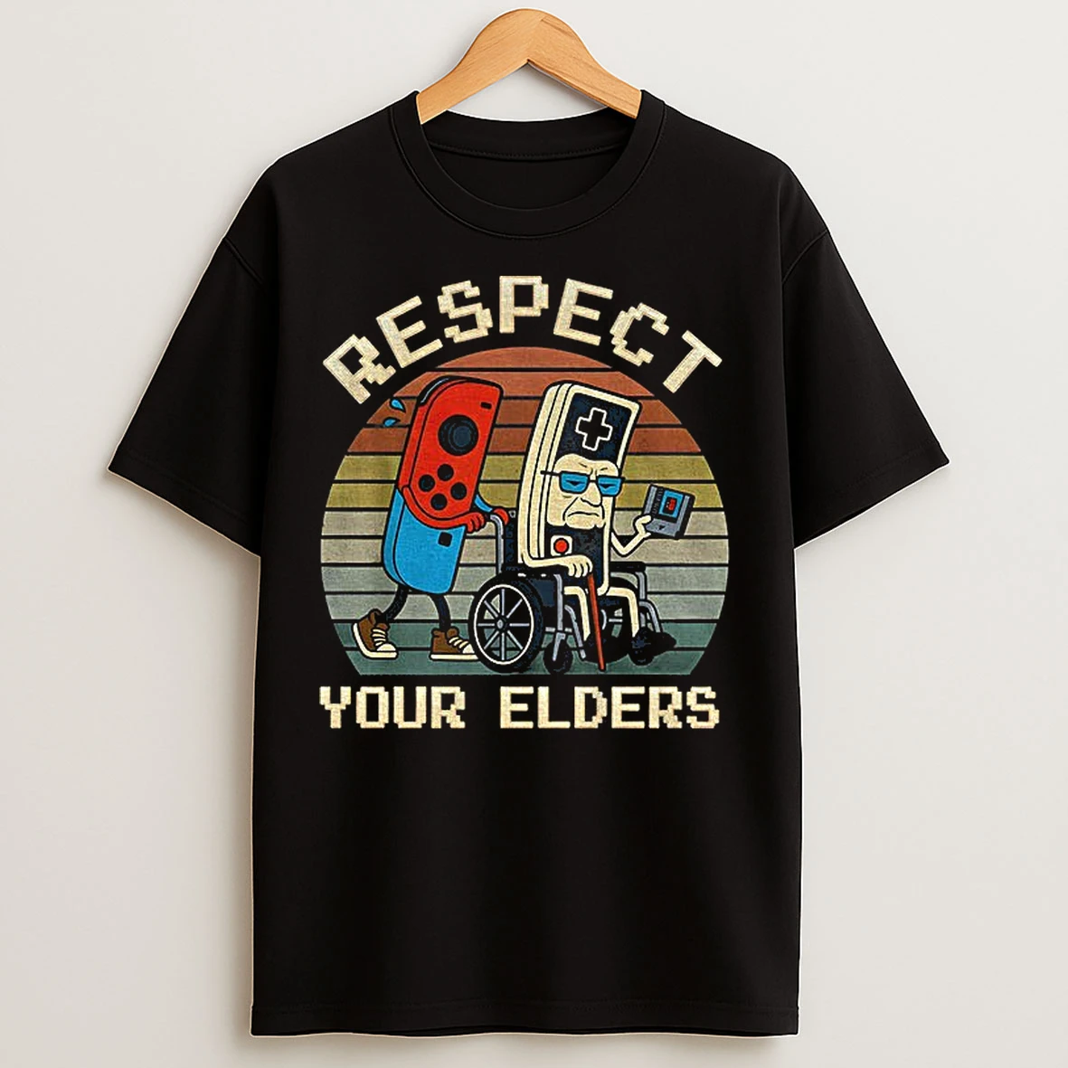 Classic Respect Your Elders Gaming Funny Gamer Controller 80s T Shirts