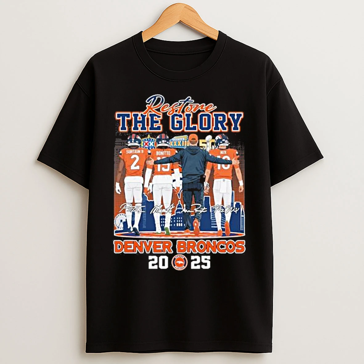 Classic Restore The Glory Denver Broncos 2025 Playoffs T Shirts