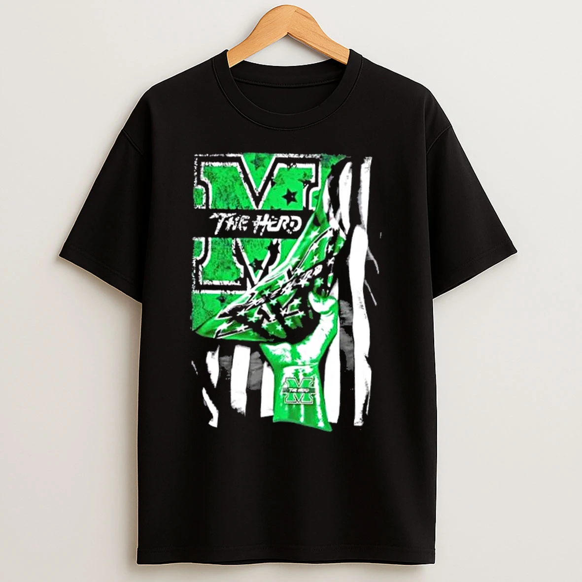 Classic Revealing The Glory Marshall Thundering Herd X Usa Flag T Shirts