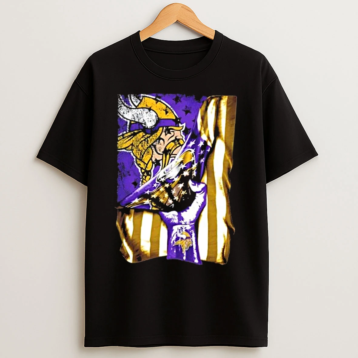 Classic Revealing The Glory Minnesota Vikings X Usa Flag T Shirts