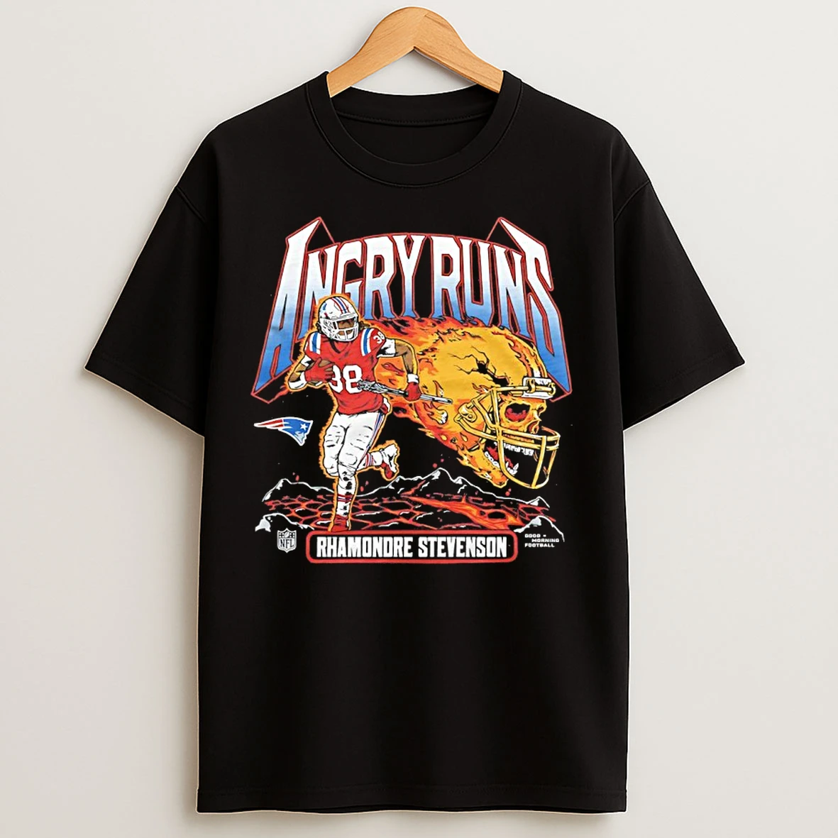 Classic Rhamondre Stevenson New England Patriots Angry Runs 2025 T Shirts
