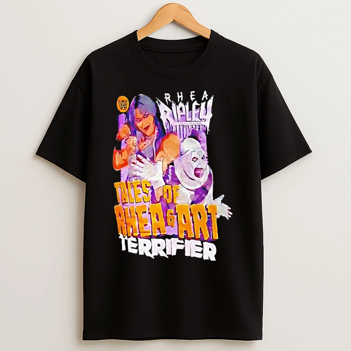 Classic Rhea Ripley And Art The Clown Terrifier Tales Of Rhea And Art T Shirts
