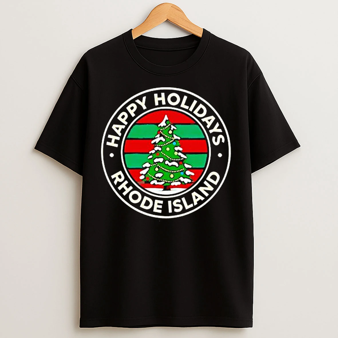 Classic Rhode Island Happy Holidays Logo T Shirts