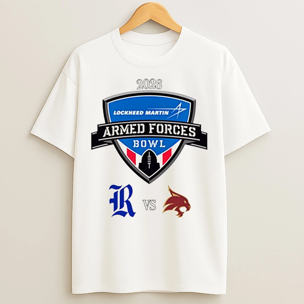 Classic Rice Owls Vs Texas State Bobcats 2026 Armed Forces Bowl T Shirts