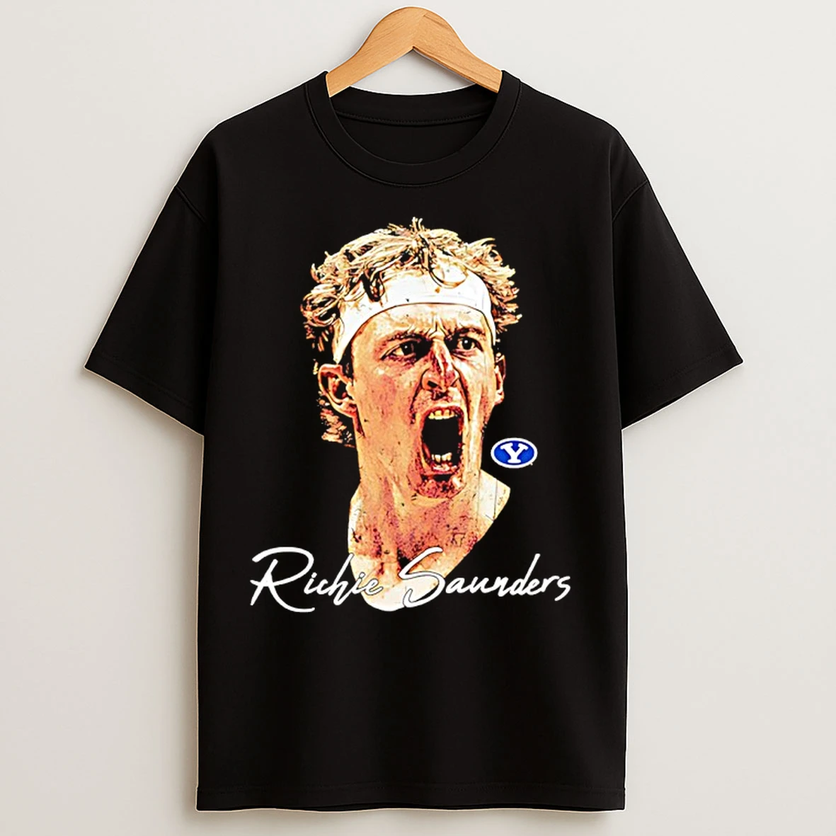 Classic Richie Saunders Byu Basketball Game Face T Shirts