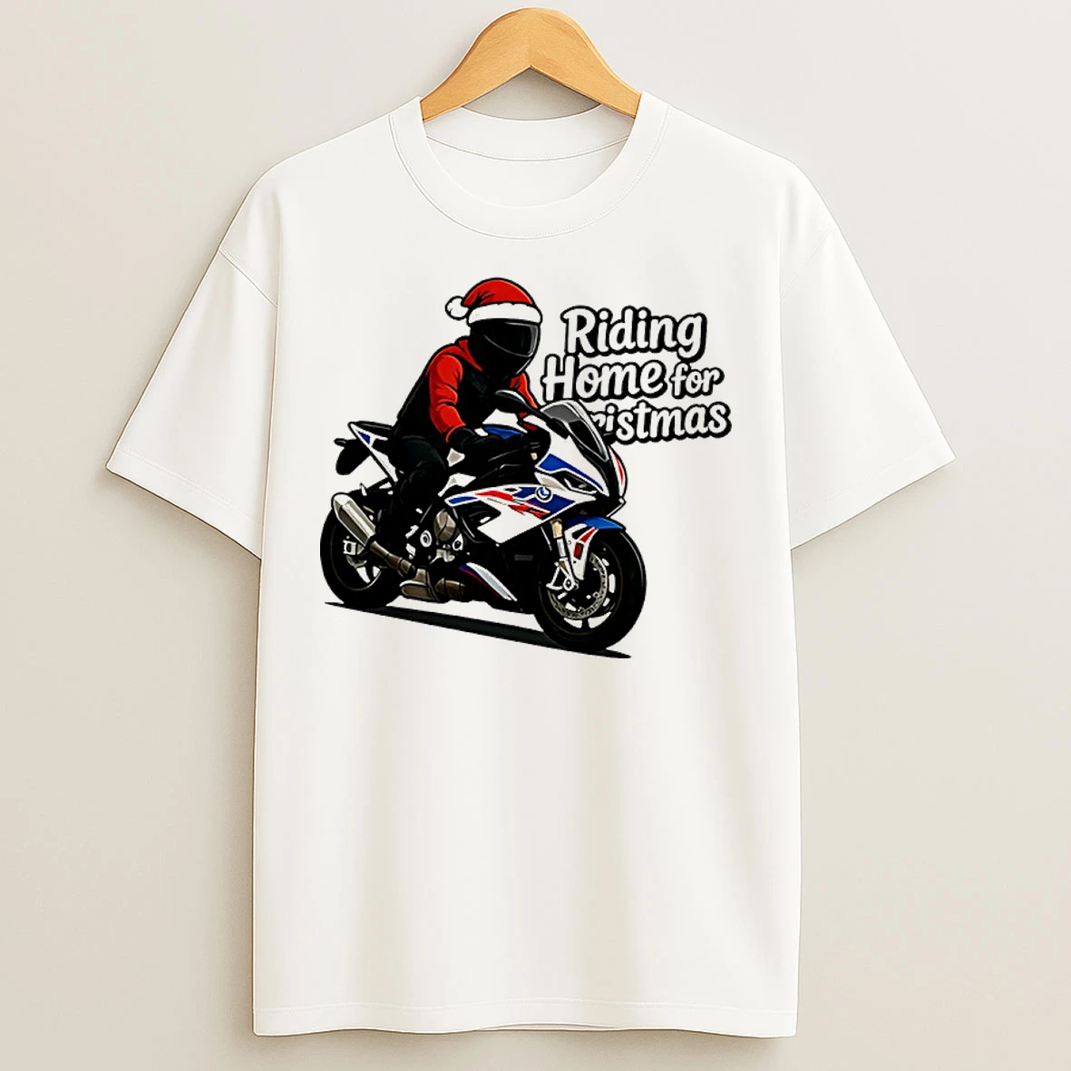 Classic Riding Home For Christmas Bmw S1000rr Ugly T Shirts