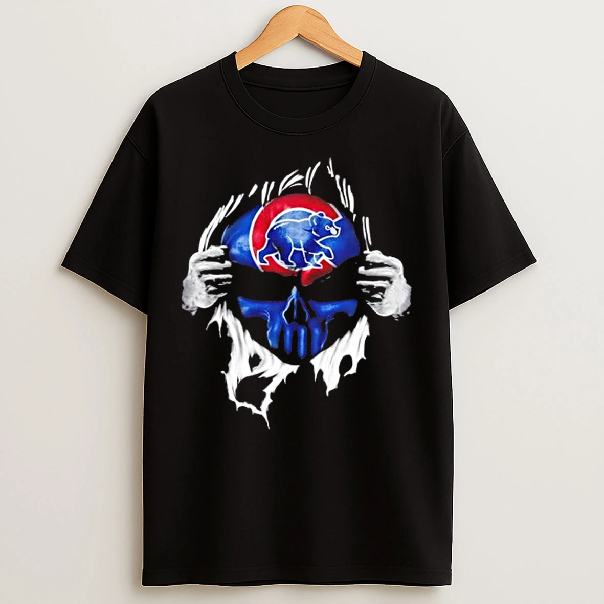 Classic Ripped From The Chest Skull Deep Chicago Cubs Till The Grave T Shirts