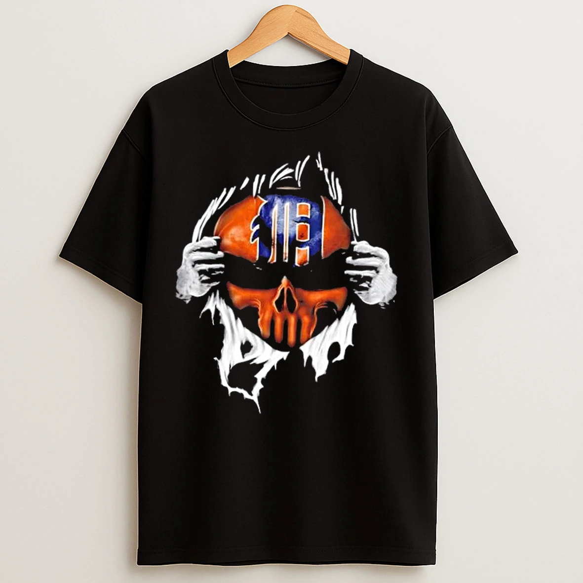 Classic Ripped From The Chest Skull Deep Detroit Tigers Till The Grave T Shirts