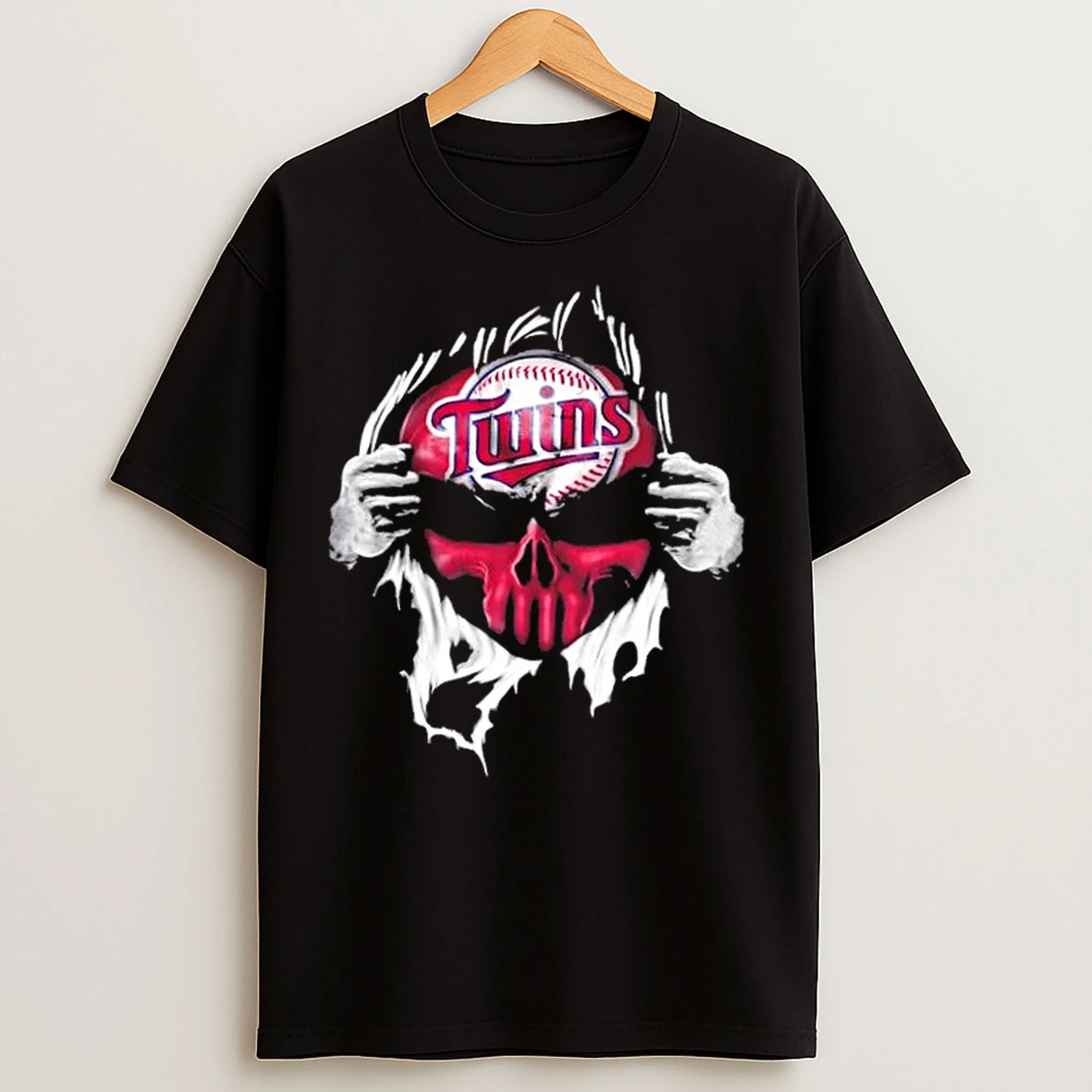 Classic Ripped From The Chest Skull Deep Minnesota Twins Till The Grave T Shirts