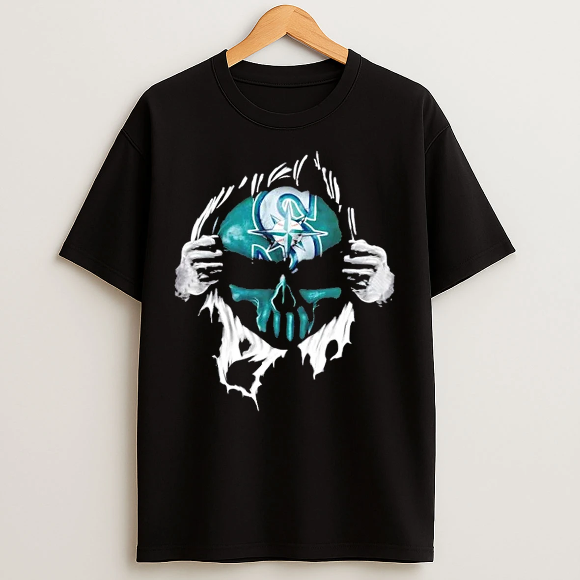 Classic Ripped From The Chest Skull Deep Seattle Mariners Till The Grave T Shirts