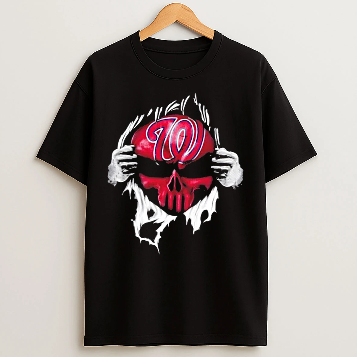 Classic Ripped From The Chest Skull Deep Washington Nationals Till The Grave T Shirts
