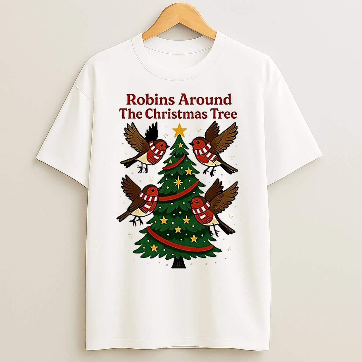 Classic Robins Around The Christmas Tree Cheltenham Town T Shirts