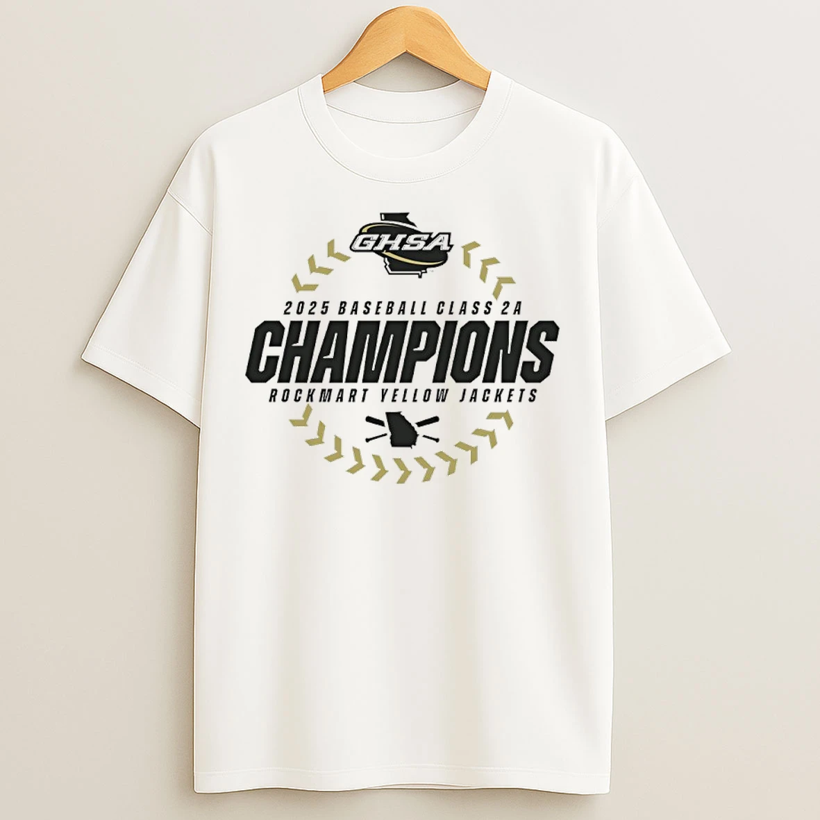 Classic Rockmart Yellow Jackets 2025 Ghsaa Baseball 2a State Champions T Shirts