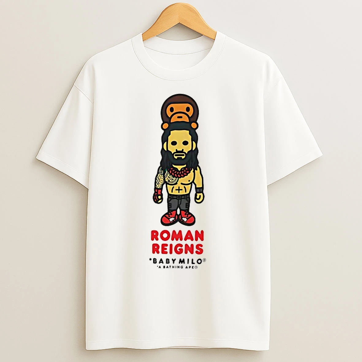 Classic Roman Reigns Bape X Wwe Baby Milo T Shirts