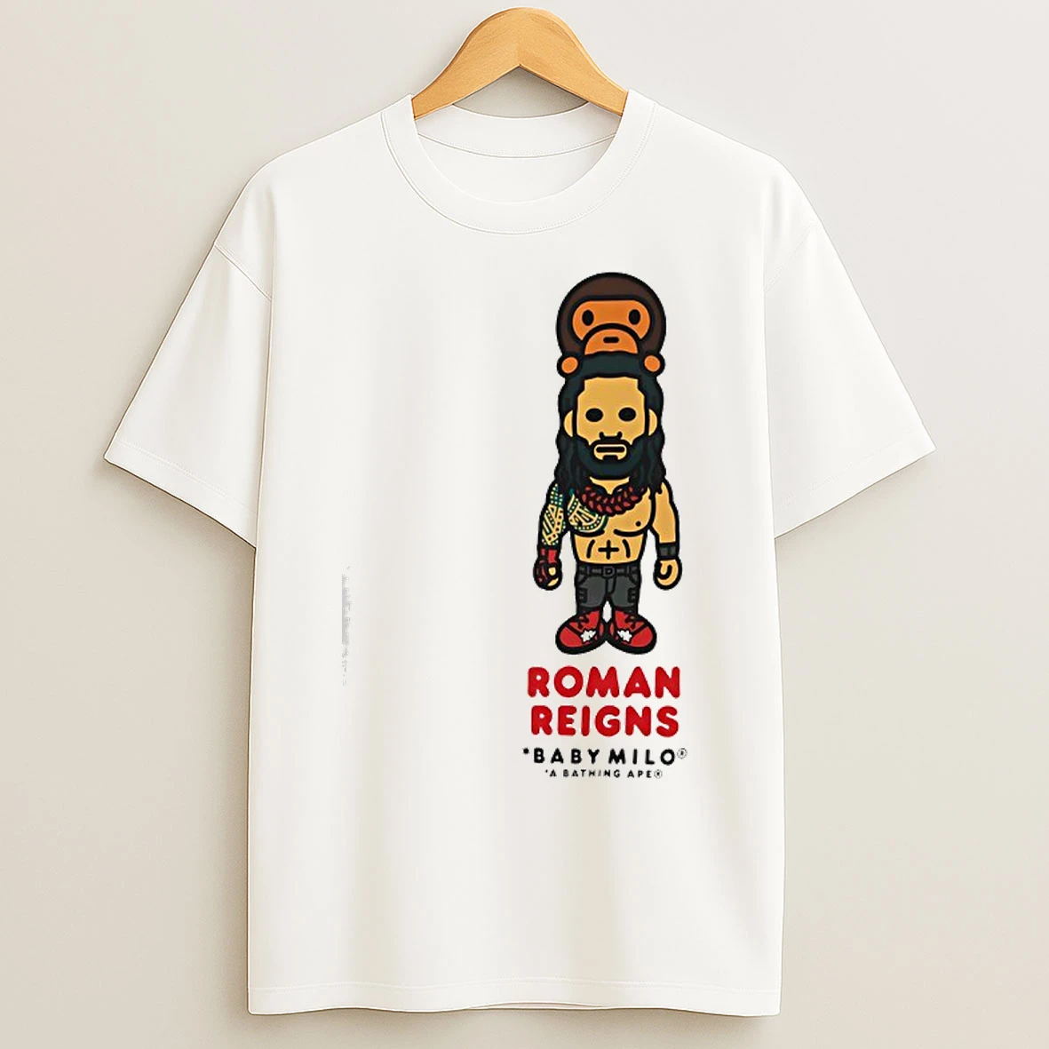 Classic Roman Reigns Wwe X Baby Milo A Bathing Ape T Shirts
