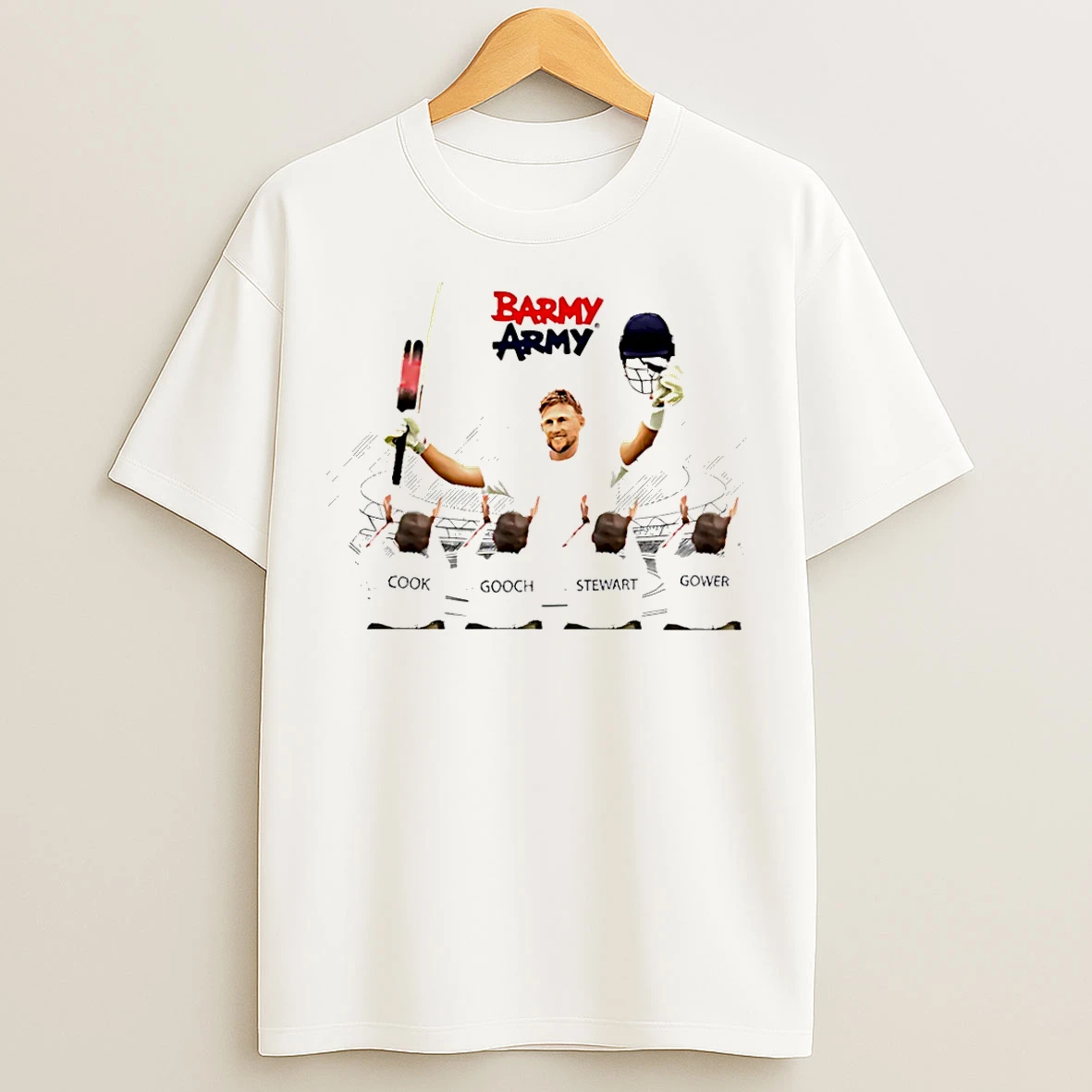 Classic Root Ovation Cook Gooch Stewart Gower Joe England Barmy Army T Shirts