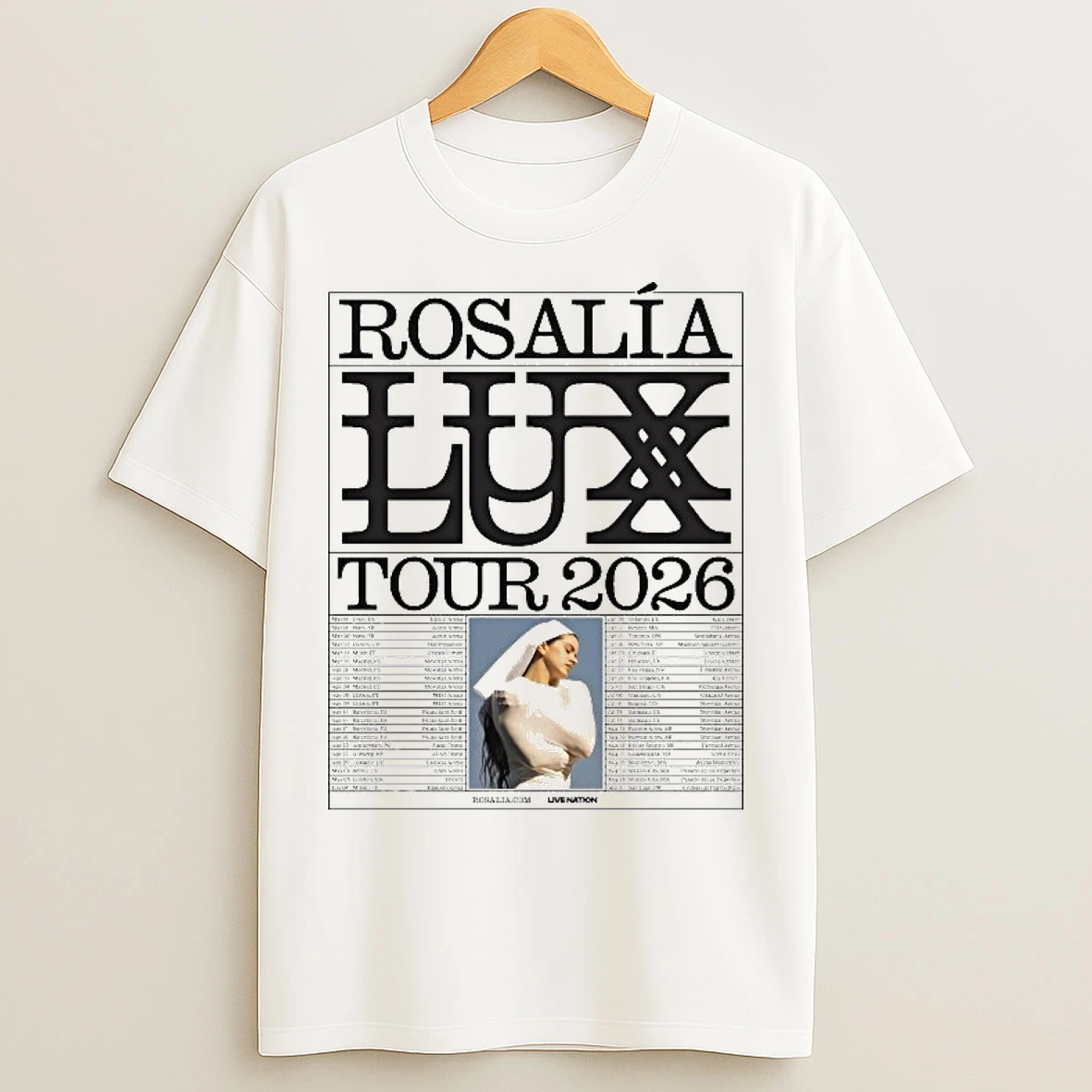 Classic Rosalia Lux Tour 2026 Europe And Uk And North American Dates T Shirts