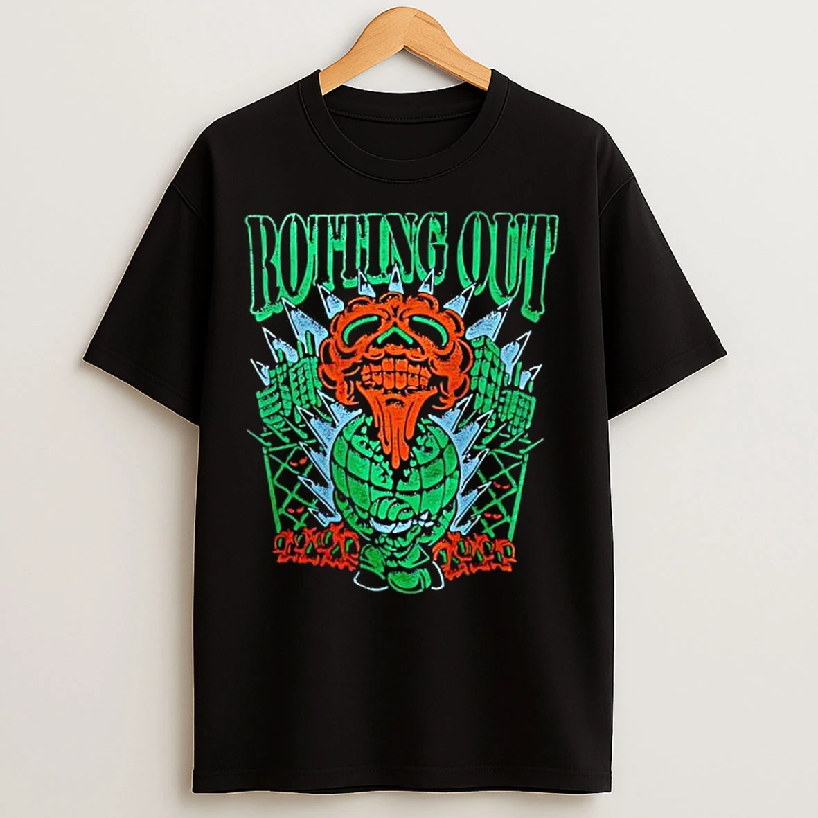 Classic Rotting Out Pumpkin Skull Graphic T Shirts